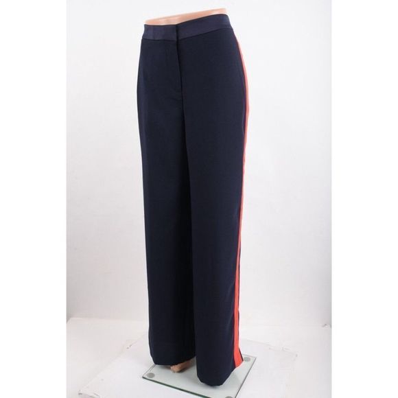 COPY - Boden Womens Exeter Trousers Pants UK 8 US 4 Navy Blue Red Stripe NWT - Picture 4 of 7